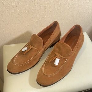 Brown Suede Tassel Loafers